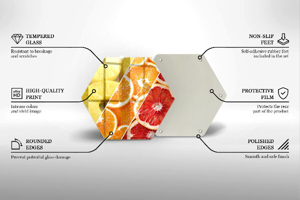 Tocător din sticlă Fructe colorate