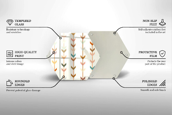 Tocător din sticlă Elemente geometrice