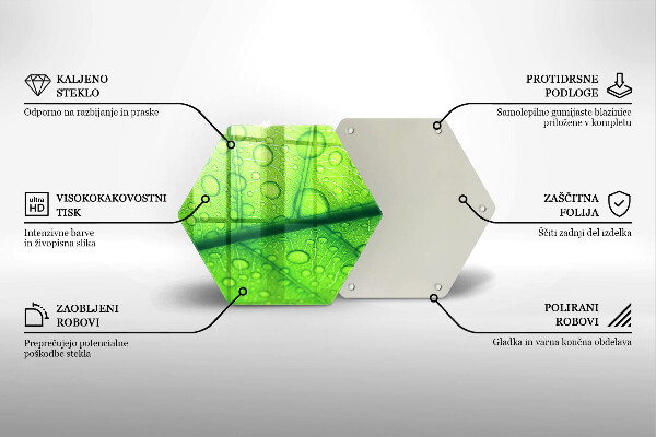 Tocător din sticlă Prim-plan al unei frunze