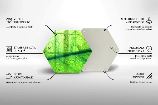 Tocător din sticlă Prim-plan al unei frunze