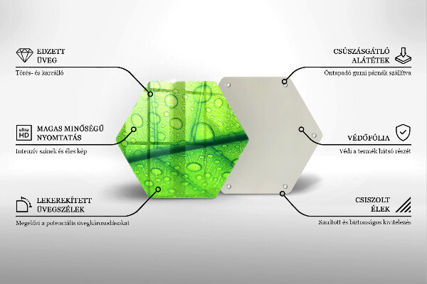 Tocător din sticlă Prim-plan al unei frunze