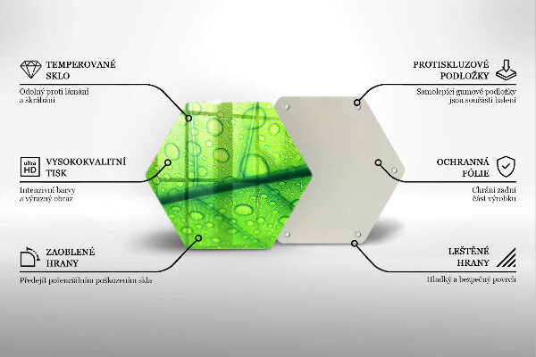 Tocător din sticlă Prim-plan al unei frunze