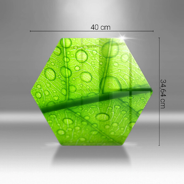 Tocător din sticlă Prim-plan al unei frunze