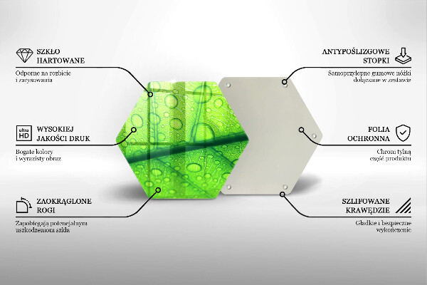 Tocător din sticlă Prim-plan al unei frunze