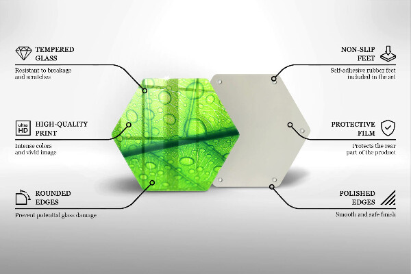 Tocător din sticlă Prim-plan al unei frunze