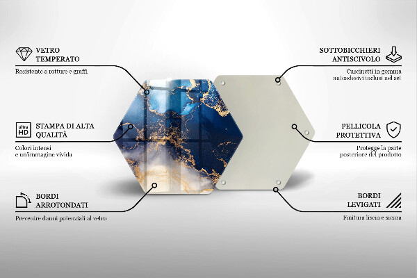 Tocător din sticlă Abstracția din marmură