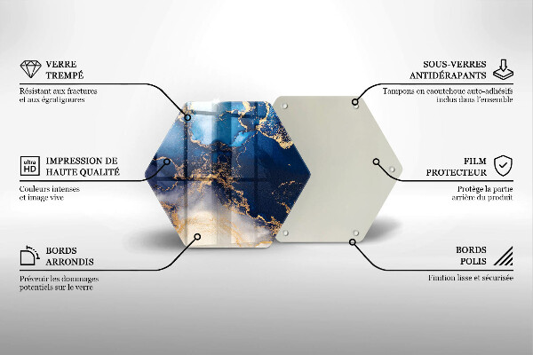 Tocător din sticlă Abstracția din marmură