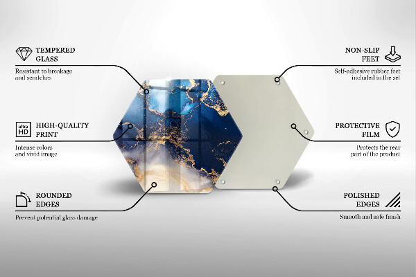 Tocător din sticlă Abstracția din marmură