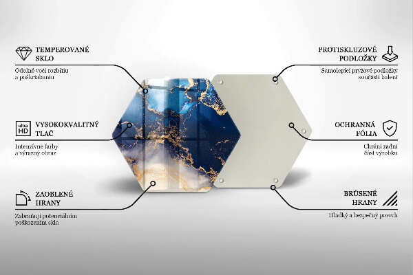 Tocător din sticlă Abstracția din marmură