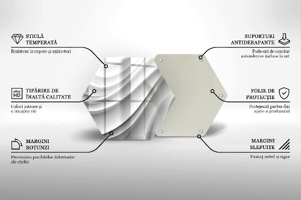 Tocător din sticlă Linii geometrice