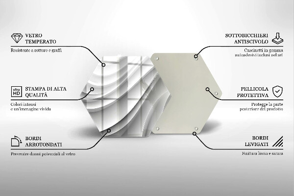 Tocător din sticlă Linii geometrice