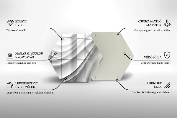 Tocător din sticlă Linii geometrice