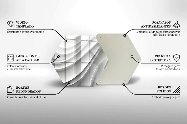 Tocător din sticlă Linii geometrice