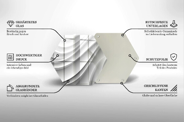 Tocător din sticlă Linii geometrice