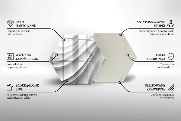 Tocător din sticlă Linii geometrice