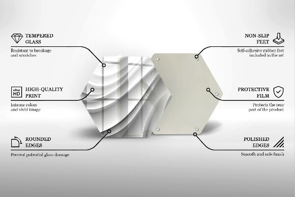 Tocător din sticlă Linii geometrice
