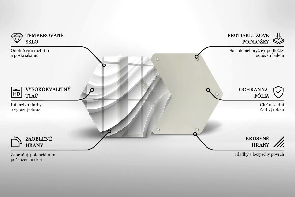 Tocător din sticlă Linii geometrice