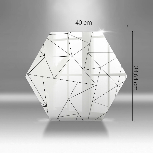 Tocător din sticlă Triunghiuri albe