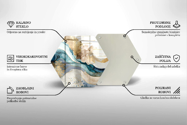 Tocător din sticlă Marmură colorată