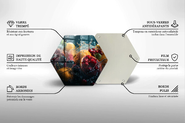 Tocător din sticlă Fructe în apă