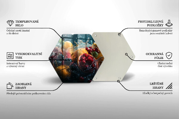 Tocător din sticlă Fructe în apă