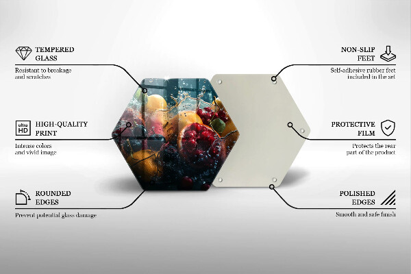 Tocător din sticlă Fructe în apă