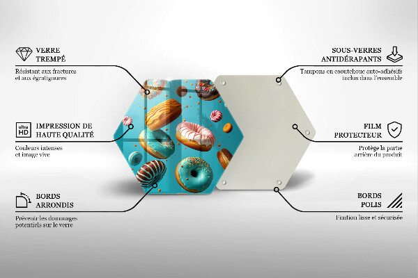 Tocător din sticlă Gogoși colorate
