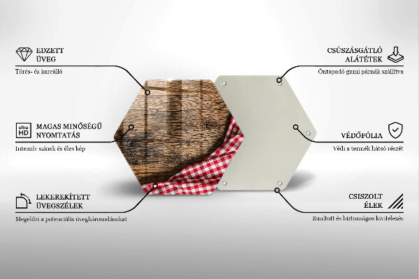 Tocător din sticlă Masa de lemn