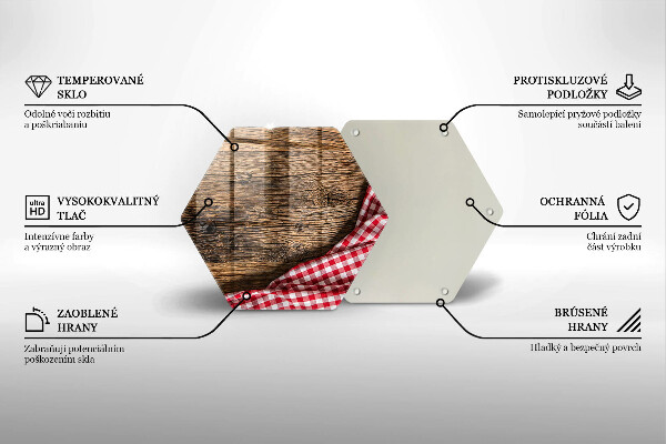 Tocător din sticlă Masa de lemn