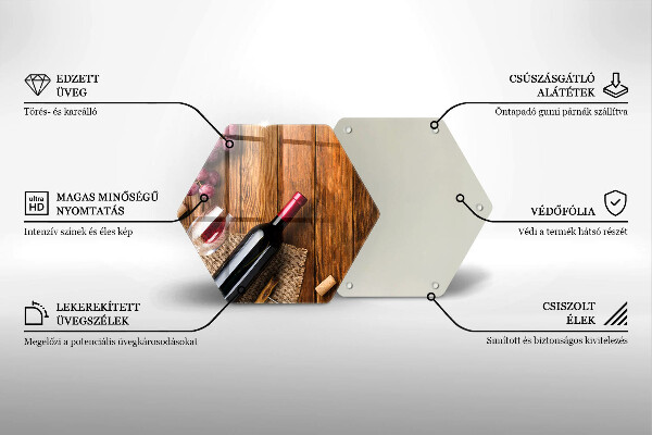 Tocător din sticlă O sticlă de vin roșu