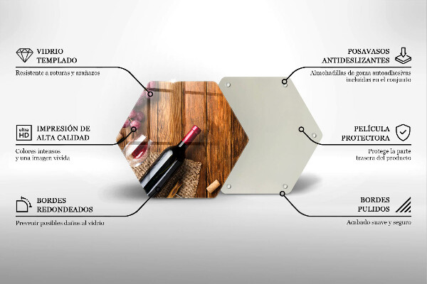 Tocător din sticlă O sticlă de vin roșu