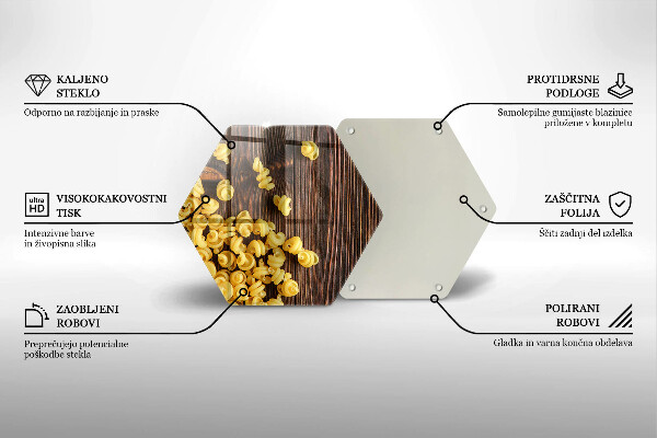 Tocător din sticlă Paste pe masă
