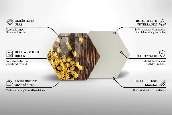 Tocător din sticlă Paste pe masă