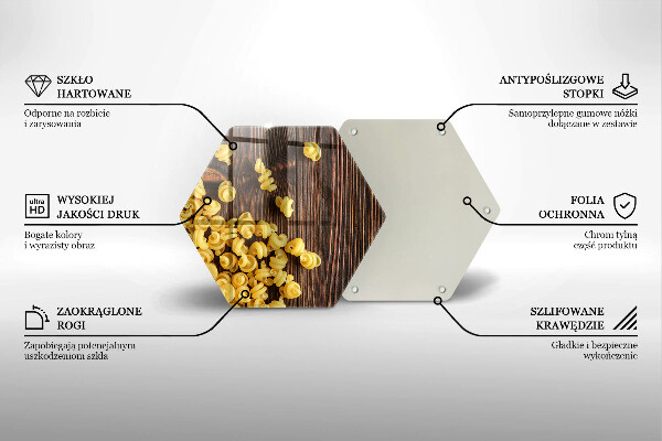 Tocător din sticlă Paste pe masă