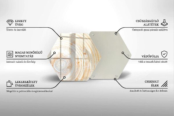 Tocător din sticlă Textura lemnului