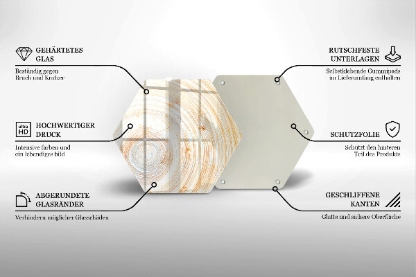 Tocător din sticlă Textura lemnului