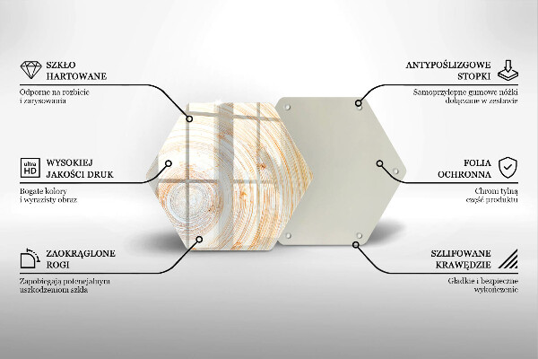 Tocător din sticlă Textura lemnului