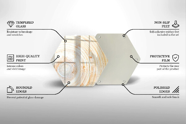 Tocător din sticlă Textura lemnului