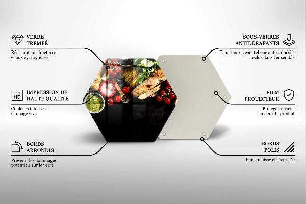 Tocător din sticlă Ingrediente și condimente italiene