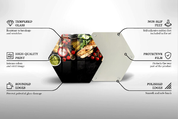 Tocător din sticlă Ingrediente și condimente italiene