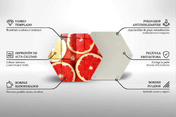 Tocător din sticlă Felii de grapefruit