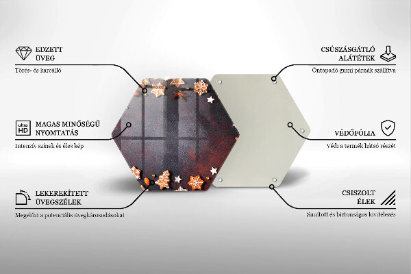 Tocător din sticlă Crăciun turtă dulce