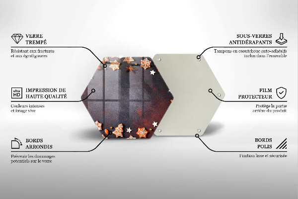 Tocător din sticlă Crăciun turtă dulce