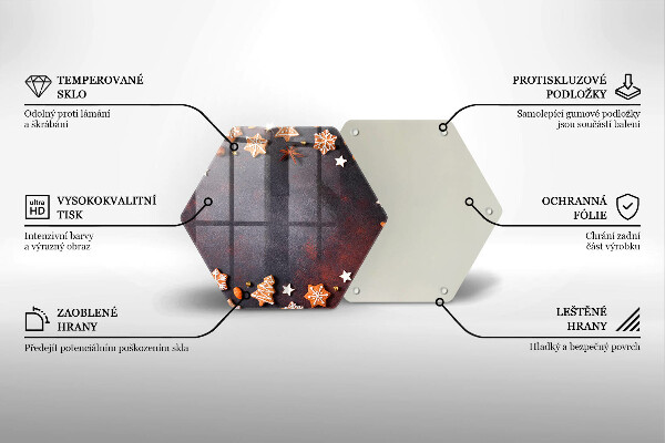 Tocător din sticlă Crăciun turtă dulce