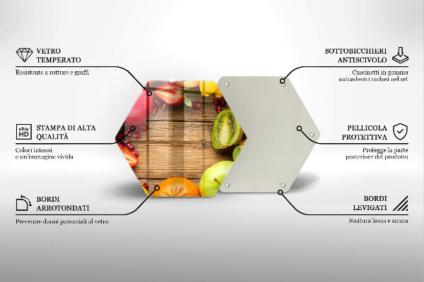 Tocător din sticlă Fructe proaspete