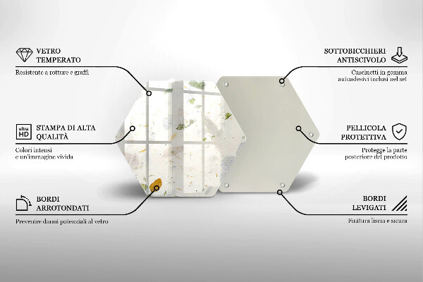 Tocător din sticlă Frunze cazatoare