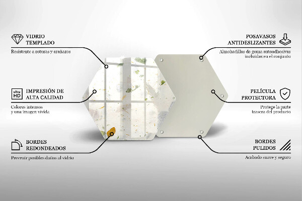 Tocător din sticlă Frunze cazatoare