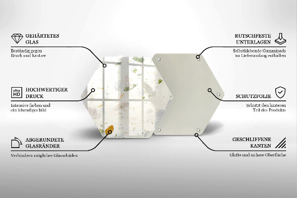 Tocător din sticlă Frunze cazatoare