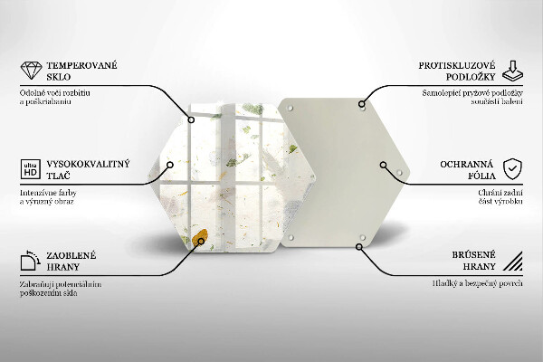 Tocător din sticlă Frunze cazatoare