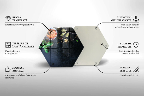 Tocător din sticlă Boluri cu condimente